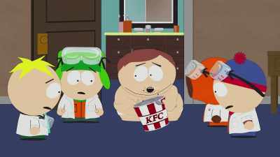 I always drink the chocolatey
chicken milk left at the bottom, - South Park: The End of Obesity