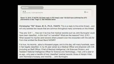 "I am Christopher Kit
Green, MD, PhD, FAAFS," - Truth Hunter