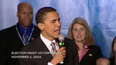 I announced in a room
a little smaller than this-- - Obama: In Pursuit of a More Perfect Union