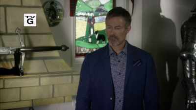 I ASSUME
HE WAS FACING OFF WITH THE GUY - Garage Sale Mystery: Murder Most Medieval