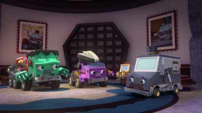 I believe a ghost car
is haunting our halls. - Mighty Monsterwheelies