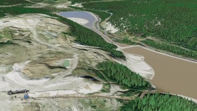 Below Mike's trommel
sit three settling ponds - Gold Rush