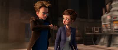 I better take the Iead This way Iooks excitingNo it says ExitWhich is the abbreviation for exciting right - Megamind