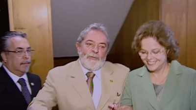 I brought Dilma here
so she can smile for you. - The Edge of Democracy