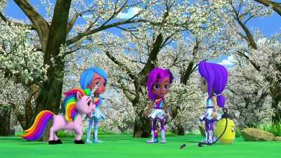 I can go small and fly
flower to flower like a bee. - Rainbow Rangers