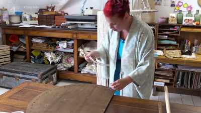 I can put my ends through here, - Escape to the Chateau: Make Do & Mend