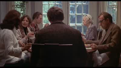 I can't believe this familyAnnie's mother is really beautifulAnd they're talking swap meets and boat basinsThe old lady at the end of the table is a classic Jew hater - Annie Hall