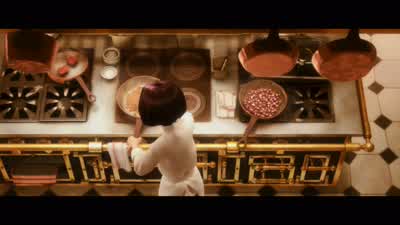 I can't believe itA real gourmet kitchen and I get to watchYou've read my book Let us see how much you know huhWhich one is the chefOh UhOh that guy Very goodWho is next in commandThe sous chef ThereThe sous is responsible for the kitchen when the chef's - Ratatouille