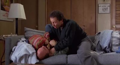 I can't breathe Because I'm choking you you moron - Throw Momma from the Train