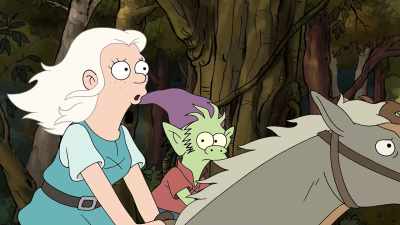 -I can't. I only know how to crash.
-[both scream] - Disenchantment