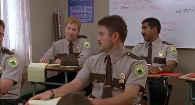 I can't make 'em speed Try hidin' - Super Troopers
