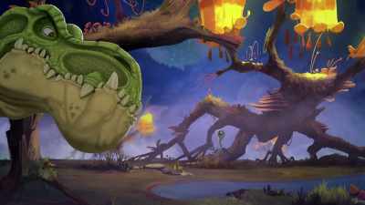 -I can't scare bees!
-(roars) - Gigantosaurus