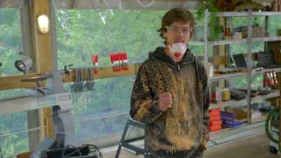 I can't see it. No.
I think we're nice and clean. - Handmade: Britain's Best Woodworker