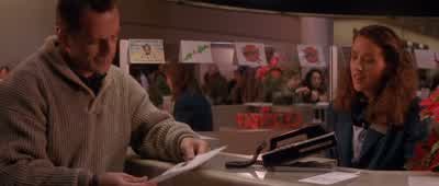 Say I close in about an hourMaybe we can go get a drinkJust the fax ma'amJust the fax - Die Hard 2
