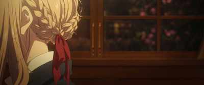 I didn't know
you went to her grave every month. - Violet Evergarden: The Movie