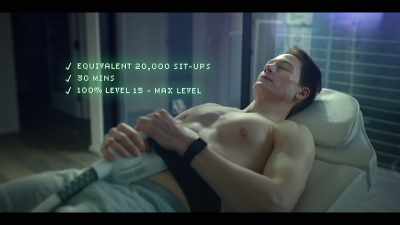 I do some high-frequency electromagnetic
stimulation on my abdomen. - Don't Die: The Man Who Wants to Live Forever