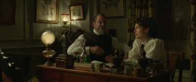 I don't know, something like,
"Why, my dear, we were waiting for you." - Colette