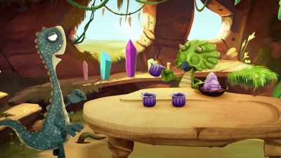 I don't know, Tiny.
Pretend tea with Termy? - Gigantosaurus
