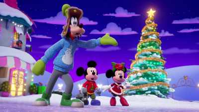 - I don't remember seeing that before.
- [train horn blows] - Mickey and the Very Many Christmases