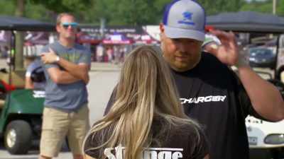 I don't remember what he's
got. A ProCharged '55 Chevrolet. - Street Outlaws No Prep Kings Team Attack