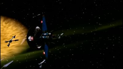 Earthforce One approaching
vortex generator.  - Babylon 5