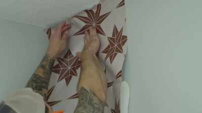 I especially love
peel and stick wallpaper - Down Home Fab