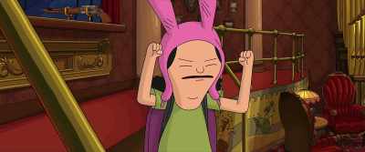 I figured it out.
(GRUNTS TRIUMPHANTLY) - The Bob's Burgers Movie
