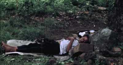 I find him sleeping.
I had to wake him up on camera. - Into the Inferno