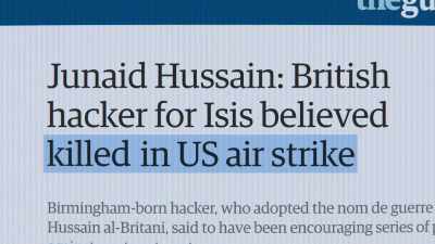 I first reported on
Anonymous' anti-ISIS campaign - Cyberwar