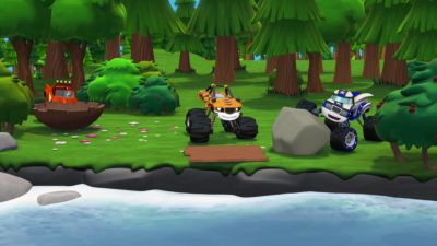 - I FOUND A BIG
FLAT PIECE OF WOOD. - Blaze and the Monster Machines