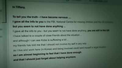 I gave all the info
to you, - Mother Undercover