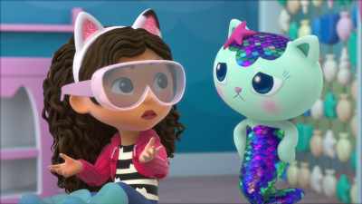 I got to float upside down
in glowing globby boots! - Gabby's Dollhouse