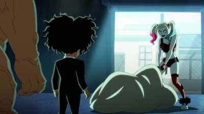 - I got him!
- [Robin grunts] - Harley Quinn