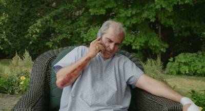 - I got hit by a car and I got stabbed.
- [Jeeves yells] - Beau Is Afraid
