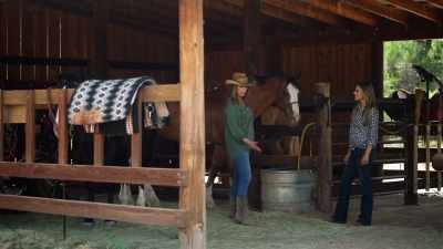 I gotta get this stall mucked,
and she needs some exercise. - A Cowboy Christmas Romance