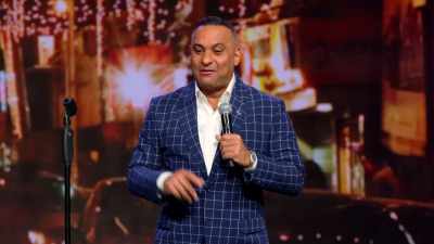 I grabbed a plastic bag, I threw
it over my big stupid head. - Russell Peters: Deported