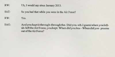 I guess when you left the
Air Force, you kept the... - Reality