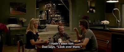 I hadn't seen him.
Dad says, "Look over there." - Up for Love