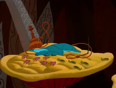 Oh dear By the way I have a few more helpful hintsOne side will make you grow tallerOne side of what And the other side will make you grow shorterThe other side of what The mushroom of course - Alice in Wonderland
