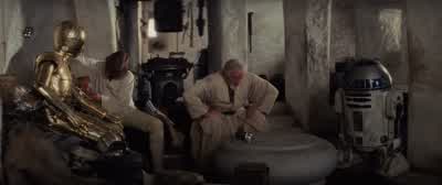 I have something here for youBut your uncle wouldn't allow itHe feared you might follow old Obi Wanon some damn fool idealistic crusade like your father didSir if you'll not be needing me I'll close down for a whileSure Go aheadWhat is it Your father's - Star Wars: Episode IV   A New Hope