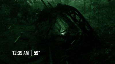      I have the fire going.
   I've been at it for hours. - Naked and Afraid