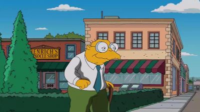 ♪ He walks down the street ♪ - The Simpsons