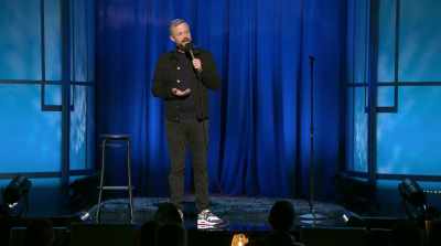 I just hear someone in the back go,
"I set my alarm for this." - Nate Bargatze: The Greatest Average American