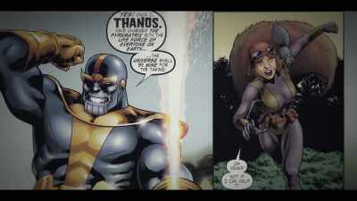 I know there's a precedent
for her having fought Thanos. - Marvel's 616