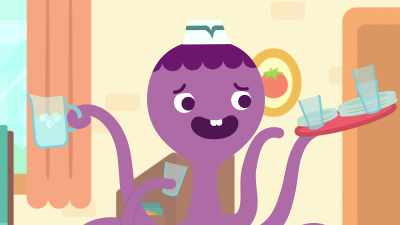 I know you want pizza,
but it's still not your turn. - Sago Mini Friends
