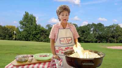 I like to wait until
the charcoal briquettes - At Home with Amy Sedaris