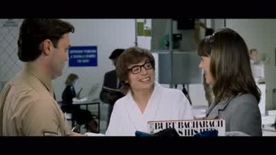 Listen Mr Powers I look forward to working with youbut do me a favour and stop calling me babyYou can address me as Agent KensingtonOh come onAll right then Vanessa Was that so hard - Austin Powers: International Man of Mystery