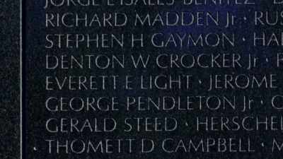 
I looked at my brother's name
 - The Vietnam War