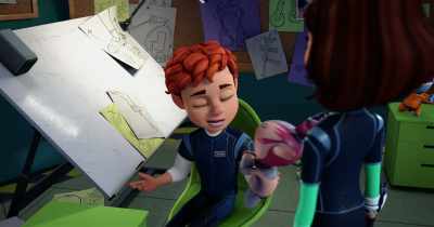 I looked it up. It's Bradley Feinstein.
"Phony-stein" more like it. [grunts] - Spy Kids: Mission Critical