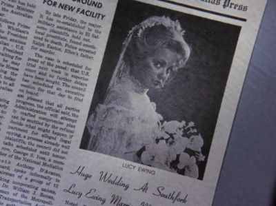"Lucy Ewing marries
Mitchell Cooper." - Dallas